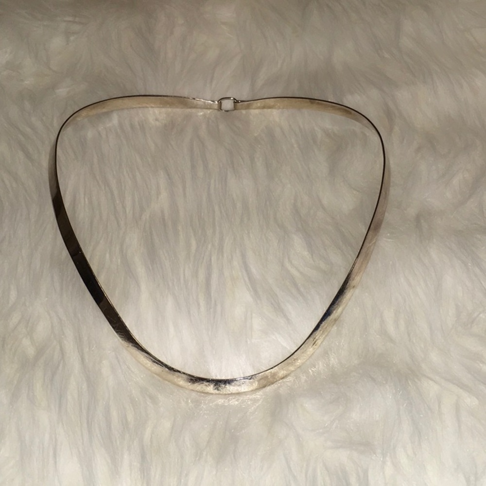 Solid Sterling Silver Choker Neckwire - image 2